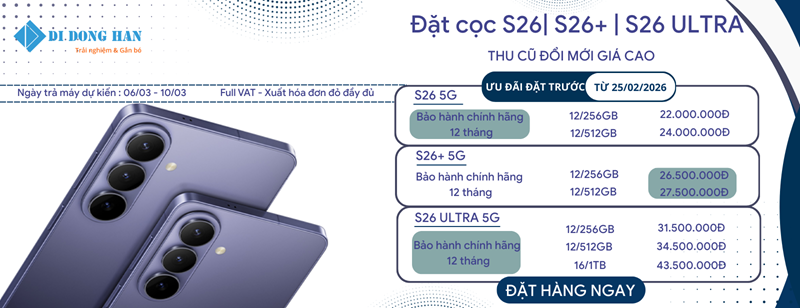 ĐẶT CỌC S26| S26+ | S26 ULTRA