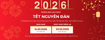 DIDONGHAN THÔNG BÁO LỊCH NGHỈ TẾT