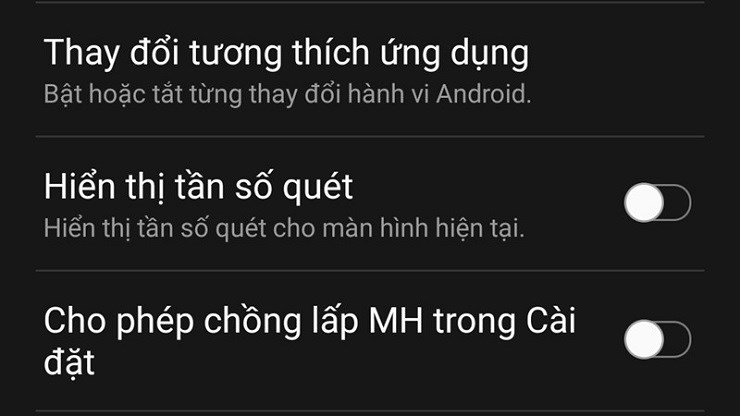 Cài đặt ngay những tùy chọn của nhà phát triển để thấy sự bất ngờ