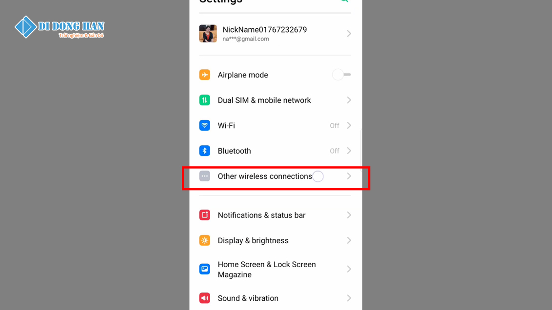 chọn mục Các kết nối không dây khác trong Cài đặt OPPO.jpg