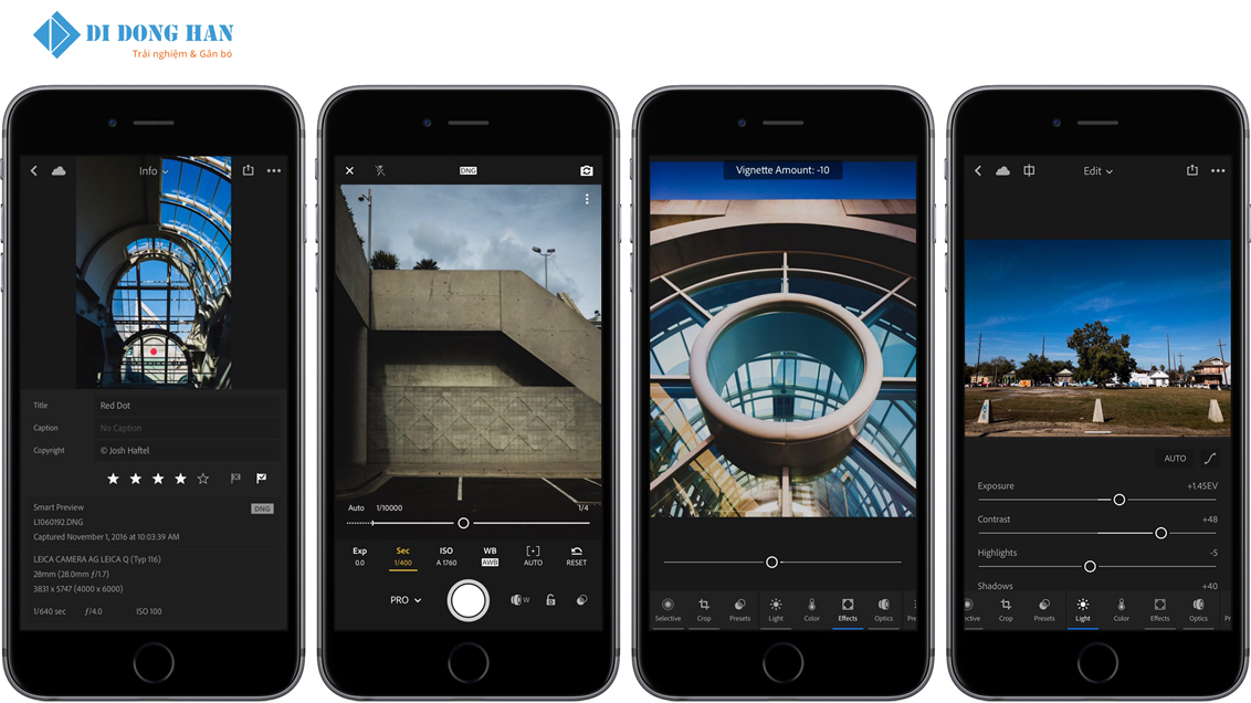 sử dụng ứng dụng chỉnh ảnh Adboe Lightroom trên iPhone