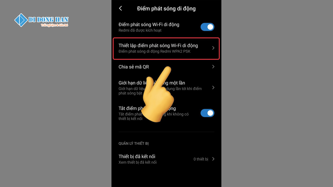 thiết lập các yếu tố của Điểm truy cập di dộng Xiaomi.jpg