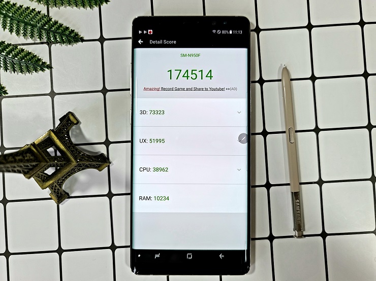Điểm hiệu năng của Galaxy Note 8 xách tay Hàn Quốc