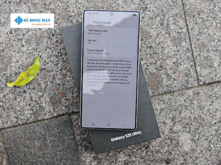 Dung lượng pin trên s25 ultra
