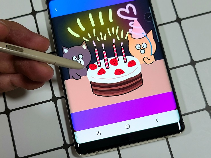 Gửi tin nhắn động bằng S-Pen bằng Note 8 xách tay Hàn Quốc