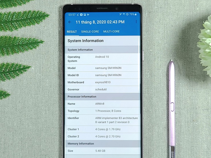 Thông số kĩ thuật của Galaxy Note 9 xách tay Hàn Quốc