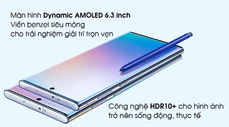 Thiết kế màn hình trên Samsung Galaxy Note 10 xach tay han quoc