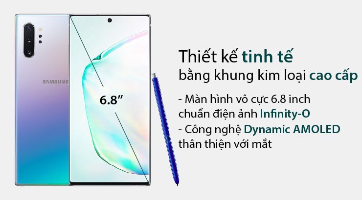 Thiết kế của Galaxy Note 10 Plus chính hãng